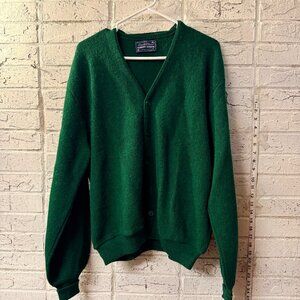 🍀 Vintage Arnold Palmer Robert Bruce Green Wool Cardigan Sweater 🍀